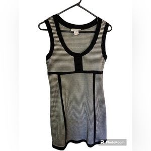 Locura black white sleeveless houndstooth plaid stretch knit dress ladies large